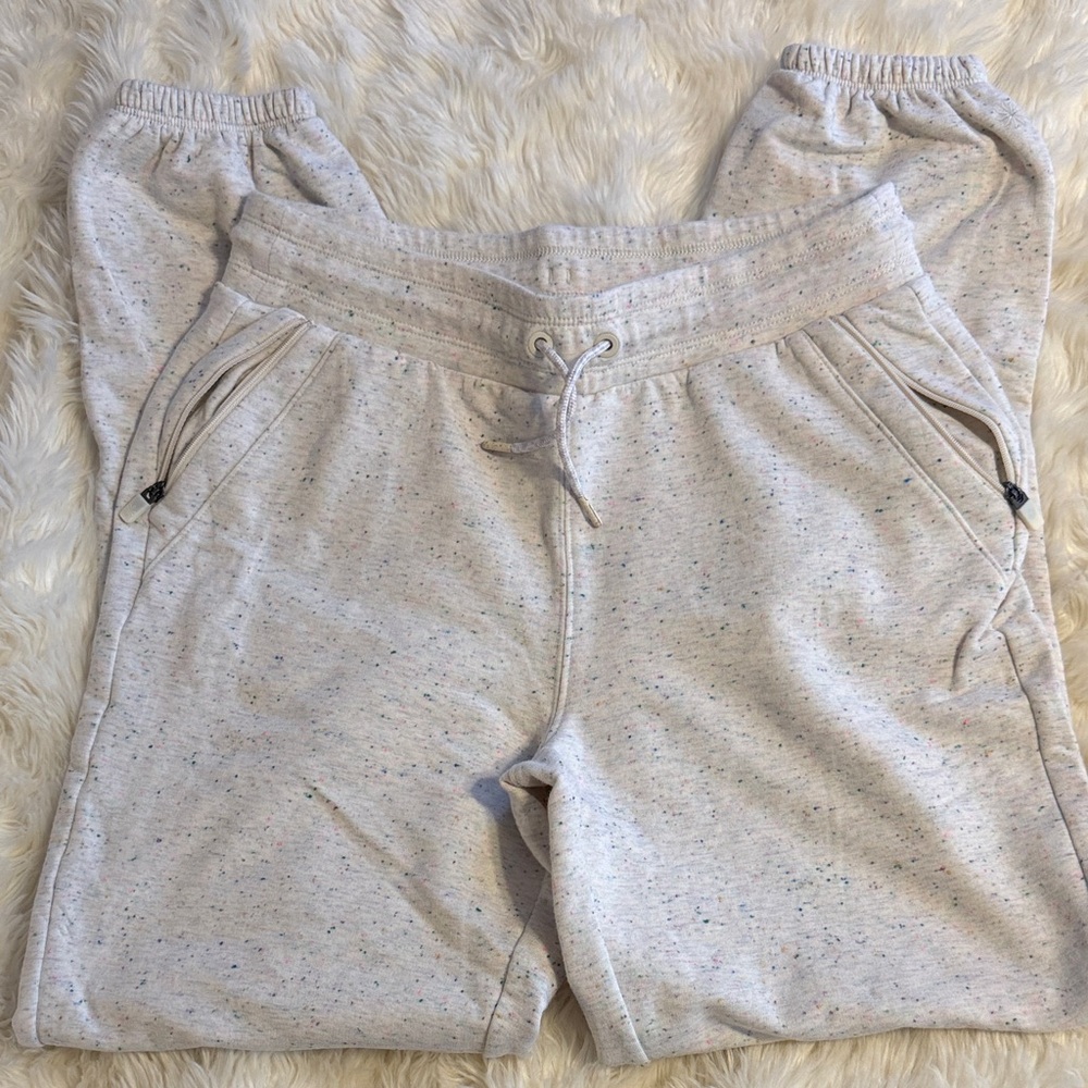 Athleta Kids Speckled Cream Joggers